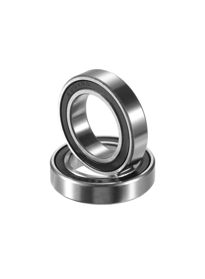 ACROPIX 6804-2RS Bearings Double Rubber Sealed Deep Groove Ball Bearings 20x32x7mm Silver Tone - Pack of 2 - Image 1
