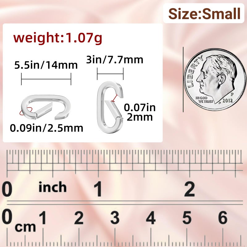 Ofiuny 10Pcs Oval Clasp Carabiner Necklace Clasps and Closures, Spring Ring Clasp Pearl Necklace Enhancer Connector for Jewelry Bracelet Making - Image 3