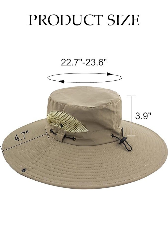 Sun Hats,UPF 50+ Waterproof Mesh Wide Brim Bucket Fishing Hat ,Summer Hat with Large Brim Sunshade outdoor Hat Mountaineering Sun Protection Breathable Sun Hat - Image 3