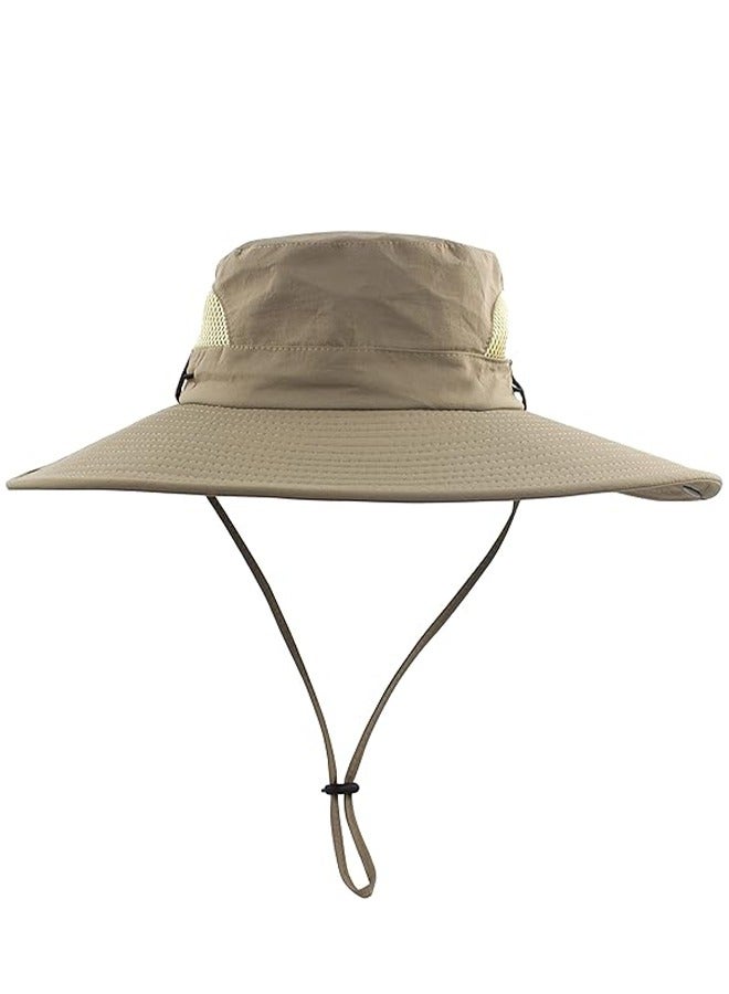 Sun Hats,UPF 50+ Waterproof Mesh Wide Brim Bucket Fishing Hat ,Summer Hat with Large Brim Sunshade outdoor Hat Mountaineering Sun Protection Breathable Sun Hat - Image 5