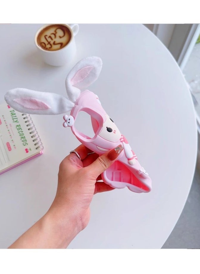 Generic - Silicone case Bunny ears pink skirt girl beautiful girl suitable for I Phone 14 pro max  mobile phone caseo - Image 1