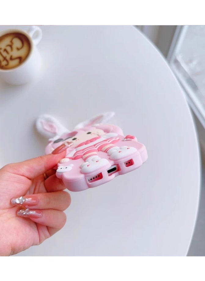 Generic - Silicone case Bunny ears pink skirt girl beautiful girl suitable for I Phone 14 pro max  mobile phone caseo - Image 1