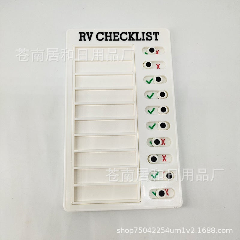 Self-Discipline Clock-In Device Rv Checklist Rv Note Message Checklist Memo Plastic Board - Image 1