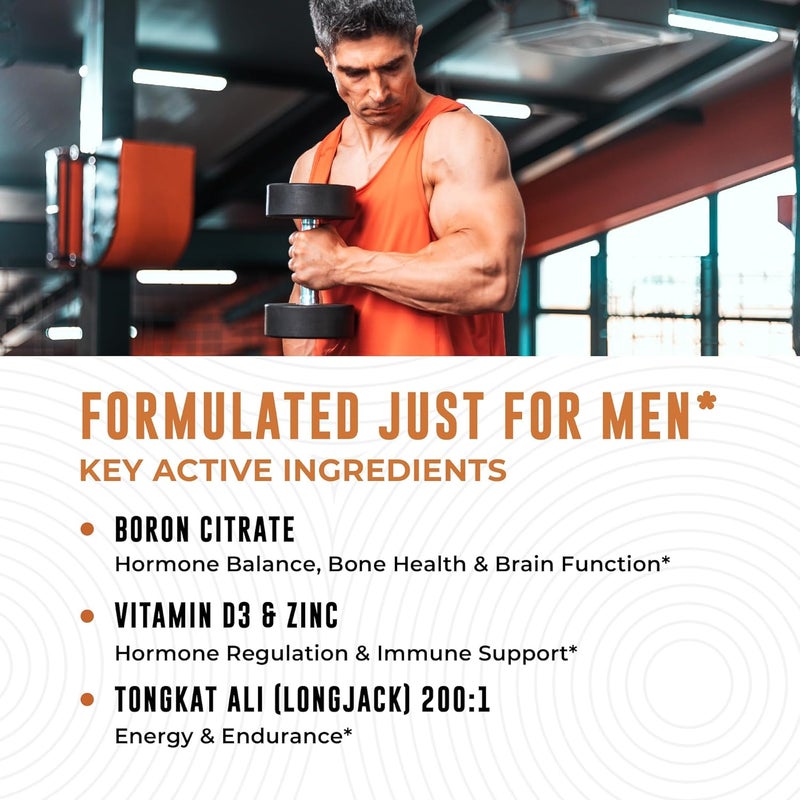 Left Coast Performance Boron Supplement For Men With Tongkat Ali  Vitamin D3 Zinc Picolinate 30mg Longjack Tongkat Ali For Men  Boron Citrate 10mg For Mens Health  Non GMO Gluten Free No Allergens  60 Count - Image 3