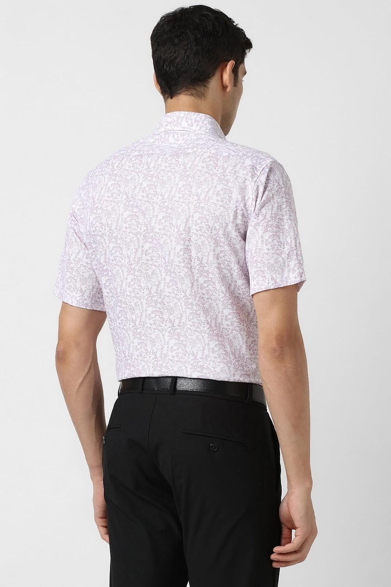 Van Heusen Men's Regular Fit Shirt (VHSHFCUBA21219_Lilac - Image 3