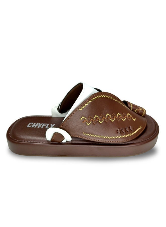 Men Fashion Slip On Slippers Embroidery Splicing Footwear - Image 3