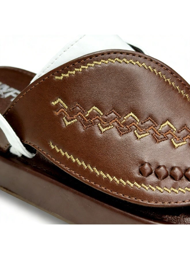 Men Fashion Slip On Slippers Embroidery Splicing Footwear - Image 2
