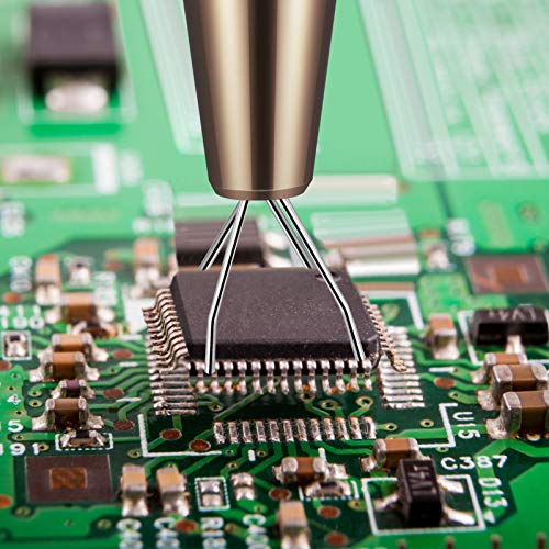 Mudder 4 Pcs 4 Claw Pearl Grabber Jeweler's Pick up Tool 4 Prongs Stainless Steel Piercing Ball Grabber for Small Parts Diamond Ic Chip Electronic Components Nail Clamping Gem(Brown) - Image 4