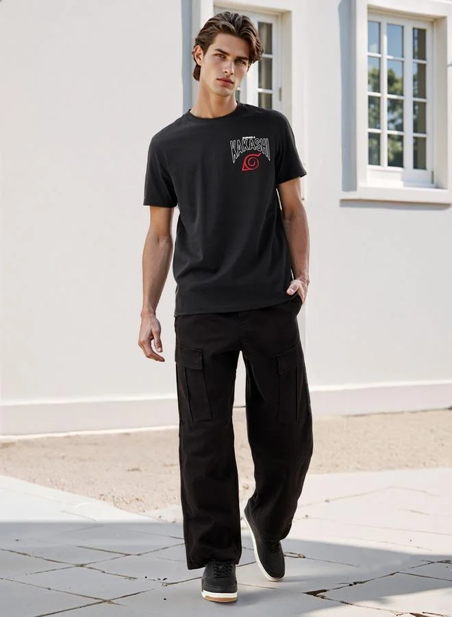 سبلاش فيڤ تيشيرت بياقة دائرية بطبعة كاكاشي