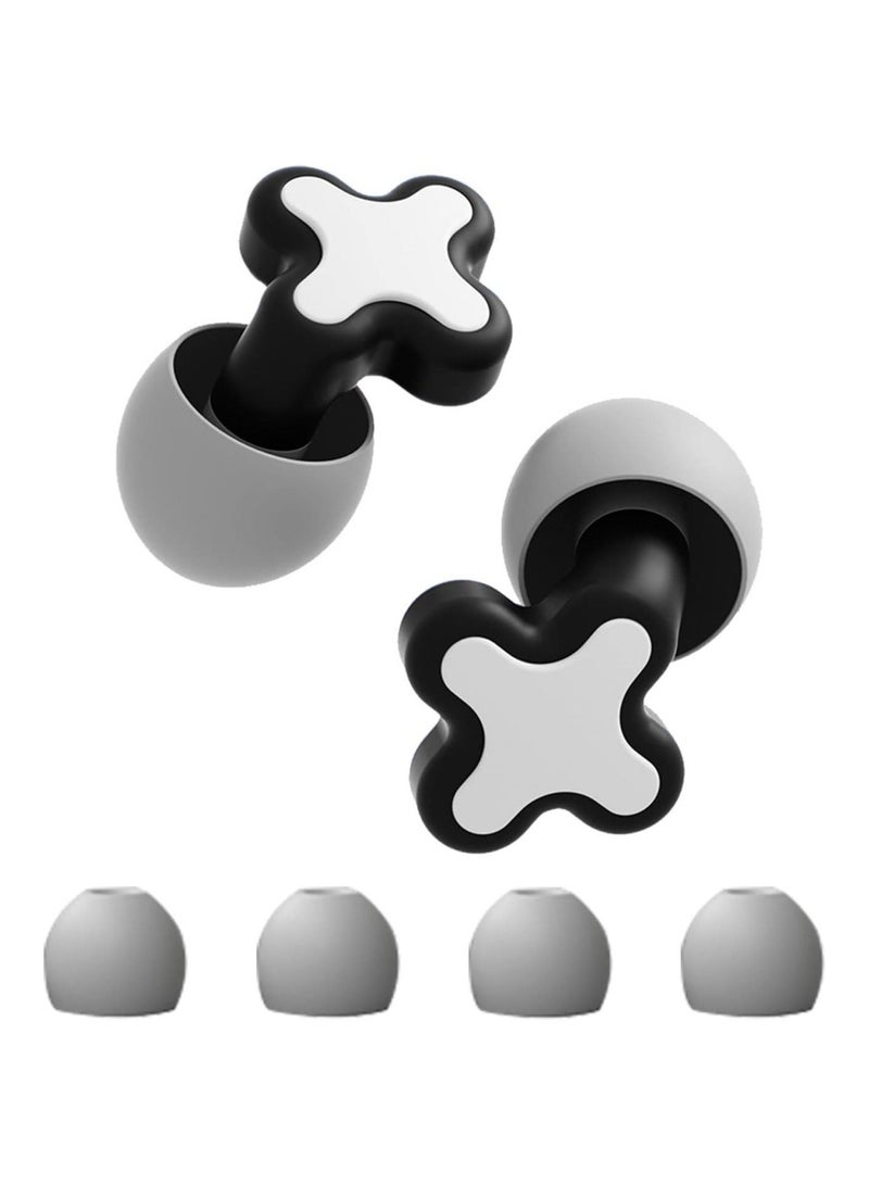 Y&D Waterproof Swimming Ear Plugs, Reusable Soft Silicone Noise Canceling Earplugs for Sleeping, Studying, Airplanes, Swim Earplugs, Gray - Image 1