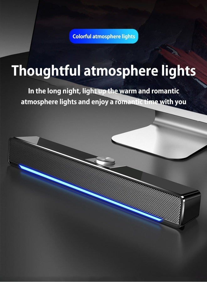 صدى شريط صوت تلفاز LED بمنفذ AUX سلكي لاسلكي مكبر صوت بلوتوث نظام مسرح منزلي صوت محيط شريط صوت مثالي للتلفاز وأجهزة الكمبيوتر والحواسيب - Image 4