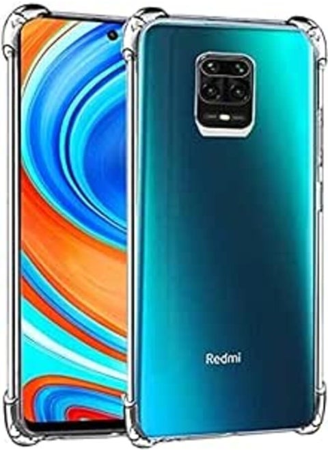 (Redmi Note 9s) Transparent Reinforced Corners Scratch Resistant TPU Rubber Soft Silicone Case Cover