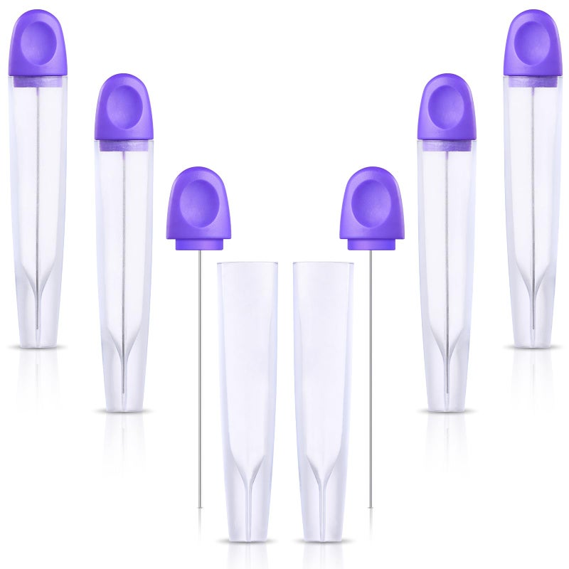 6 Pieces Cake Tester Stainless Steel Baking Tester with Cover Reusable Metal Cake Tester Mini Cupcake Tester Baking Cake Tester Needle Sticks for Bread Pastry Biscuit Muffin Cookie Baking