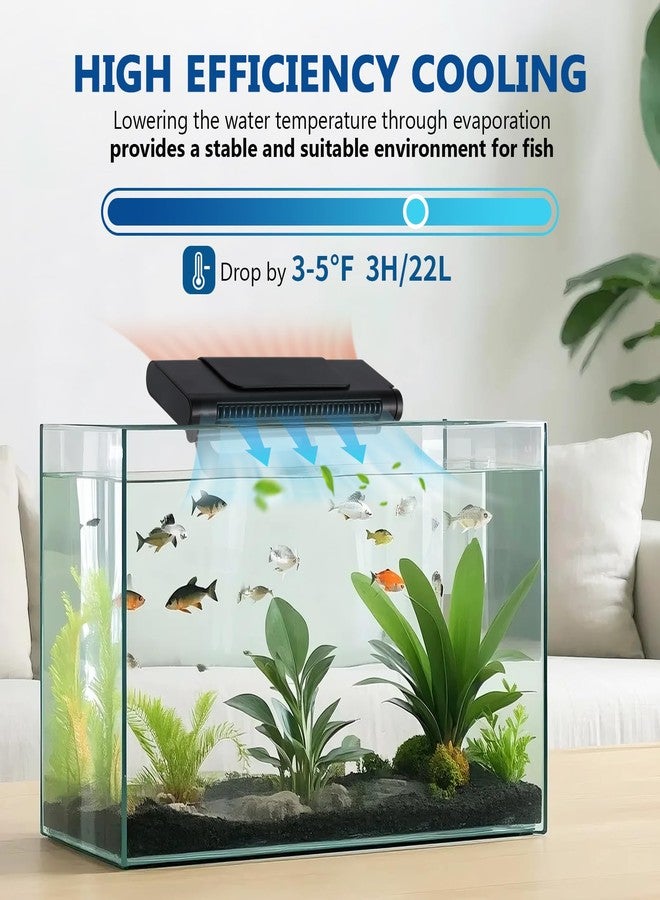 BAOSHISHAN Aquarium Chiller Fan, Powerful Fish Tank Cooler with Light, Adjustable Wind Speed & Brightness, Super Quite Fan for Axolotl Coral Fish Tank - Image 2