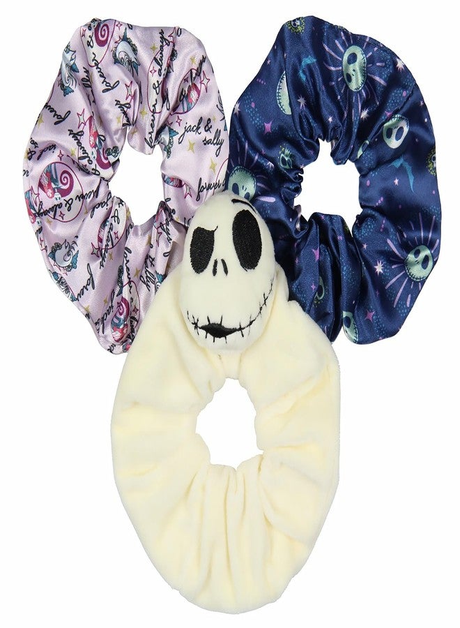 Disney The Nightmare Before Christmas Scrunchie Set Hair Ties Hair Accessories For All Hair Types 3 Piece Set | Pain-Free Removal For Braids Ponytails - Image 2