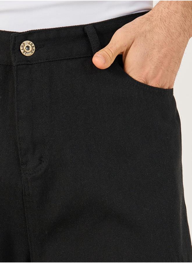 Styli Solid Mid Rise 5-Pocket Relaxed Fit Jeans  - Image 3