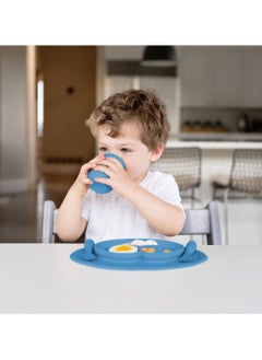 ezpz Mini Baby Feeding Set - Baby Led Weaning - 100% Silicone Silicone Baby Feeding Set, Plate, Fork & Spoon For Infants + Toddlers - Sienna  - Image 3