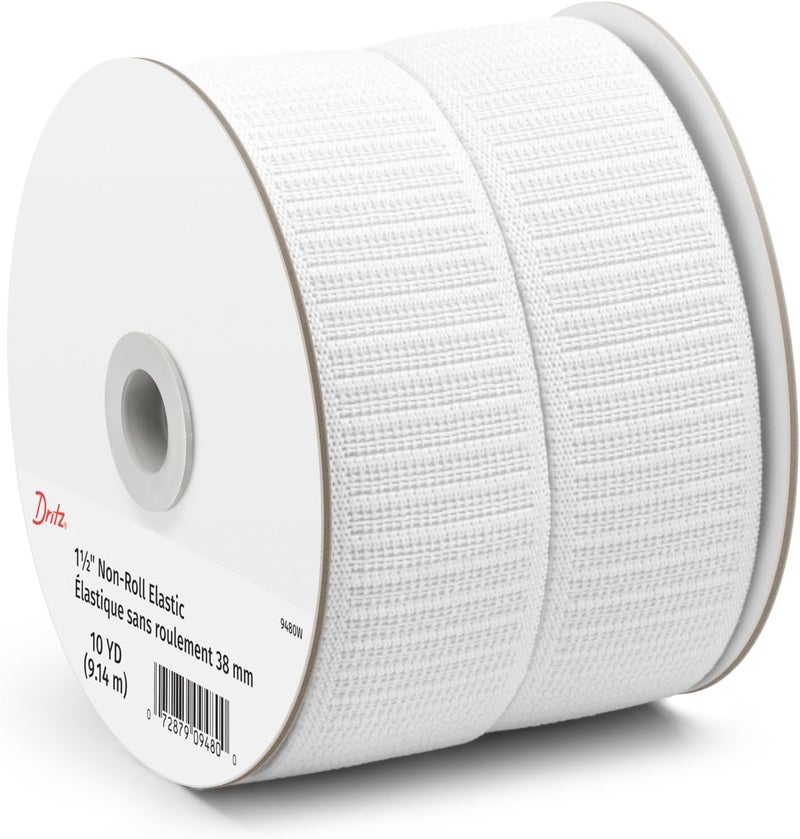 Dritz 1-1/2 Inch by 10 Yard Non-Roll Elastic in White - Image 2