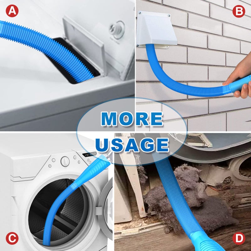 Sealegend 2 Pieces Dryer Vent Cleaner Kit and Flexible Dryer Lint Brush Vacuum Hose Attachment Power Lint Remover Refrigerator Coil Brush - Image 2