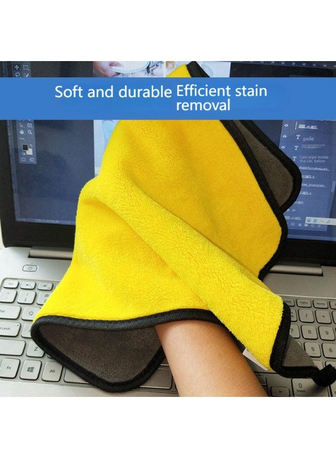 Microfiber Car Detailing Towels, Double Sided Thickened Super Absorbent Car Detailing Towels, Car Detailing Towels, Car Detailing Cloth, 6 Pack, 40x70cm Yellow  Grey - Image 5