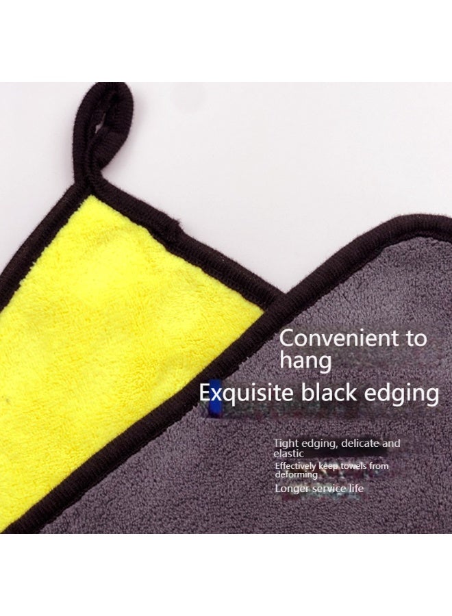 Microfiber Car Detailing Towels, Double Sided Thickened Super Absorbent Car Detailing Towels, Car Detailing Towels, Car Detailing Cloth, 6 Pack, 40x70cm Yellow  Grey - Image 4