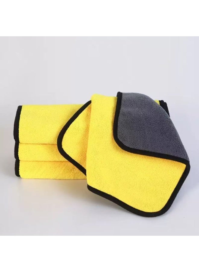 Microfiber Car Detailing Towels, Double Sided Thickened Super Absorbent Car Detailing Towels, Car Detailing Towels, Car Detailing Cloth, 6 Pack, 40x70cm Yellow  Grey - Image 3