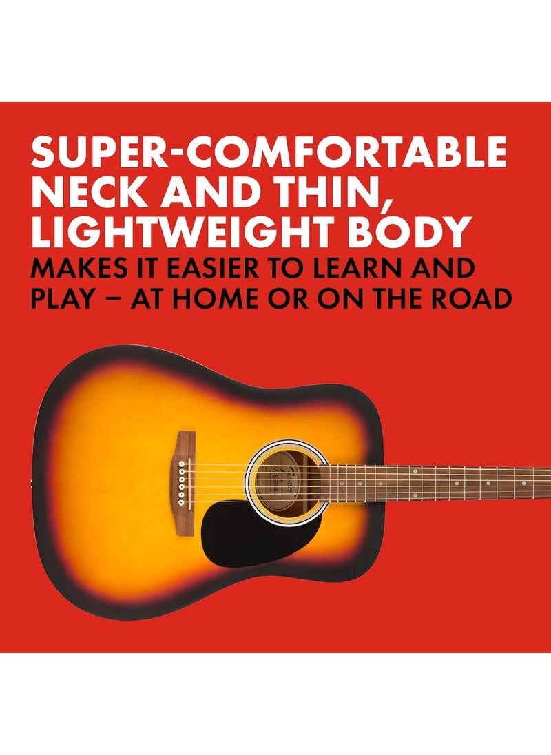 FENDER - Fender FA25 Dreadnought Acoustic Guitar Beginner Guitar with 2Year Warranty Includes Free Lessons Sunburst - Image 1