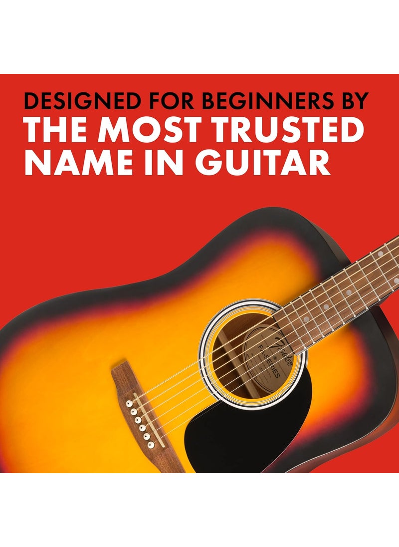 FENDER - Fender FA25 Dreadnought Acoustic Guitar Beginner Guitar with 2Year Warranty Includes Free Lessons Sunburst - Image 1