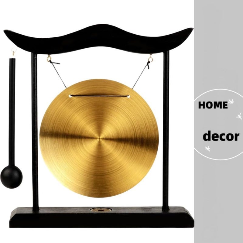 BIGTREE Feng Shui Brass Gong Desktop Wind Gong Copper Zen Chinese Table Gong Hand Gong For Housewarming Home Decor Oriental Chinese Mysterious Decor Gifts - Image 3