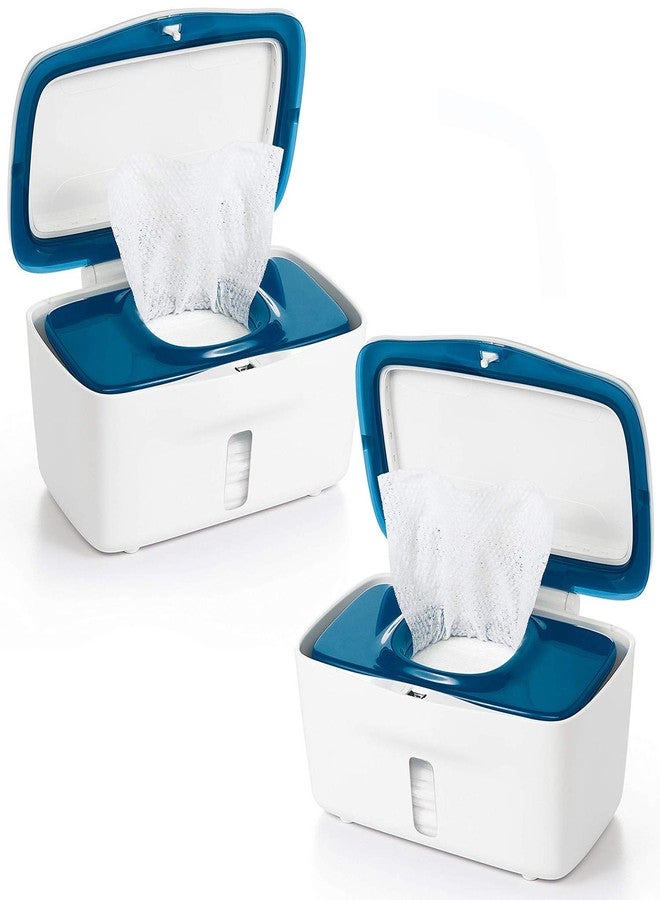 OXO Tot Perfect Pull Baby Wipes Dispenser, Navy - Set of 2 Diaper Wipe Holders - Image 1