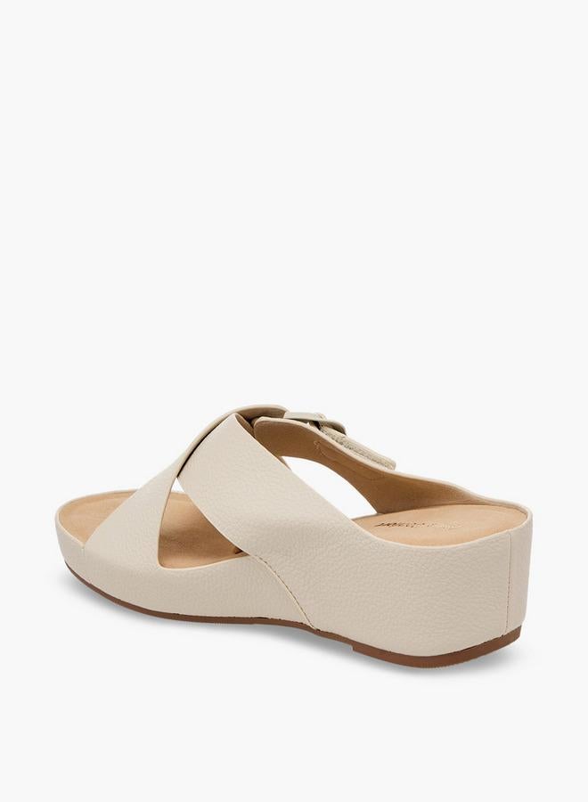 Le Confort Women Textured Cross Strap Wedge Sandals - Image 5