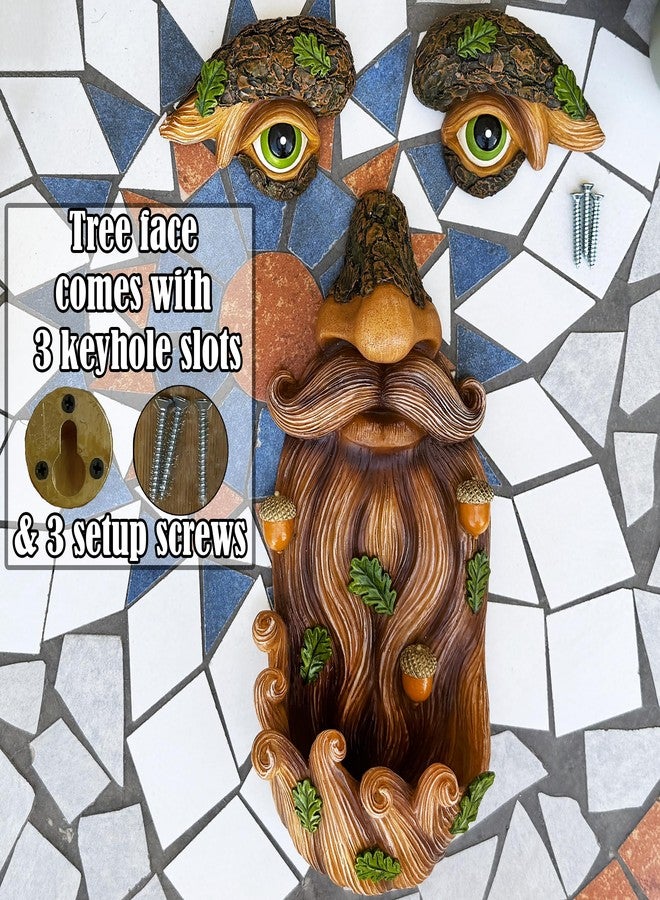 Mood Lab Tree Face Decor - Outdoor Bird Feeder with Acorns - Old Man Tree Face Garden Hugger Decoration - Image 4