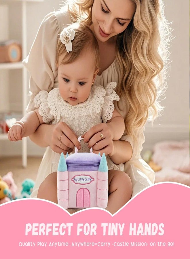 JUSTQUNSEEN Stuffed Plush Castle Princess Kit for Baby Toddler, 6-Piece My Little Ca STLE Playset, Sensory Pretend Play Toy with Castle Bag/Princess/Prince, Boy Girl Infant Newborn Gifts - Image 5