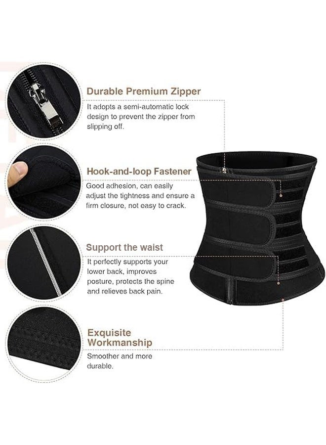 MXN Waist Trainer, Adjustable Waist Trainer for Women, Slimming Belt with Belly Sauna Bandage, Waist Slimming Belt Abdomen Shaper Compression Wrap for Men and Women (L) - Image 3