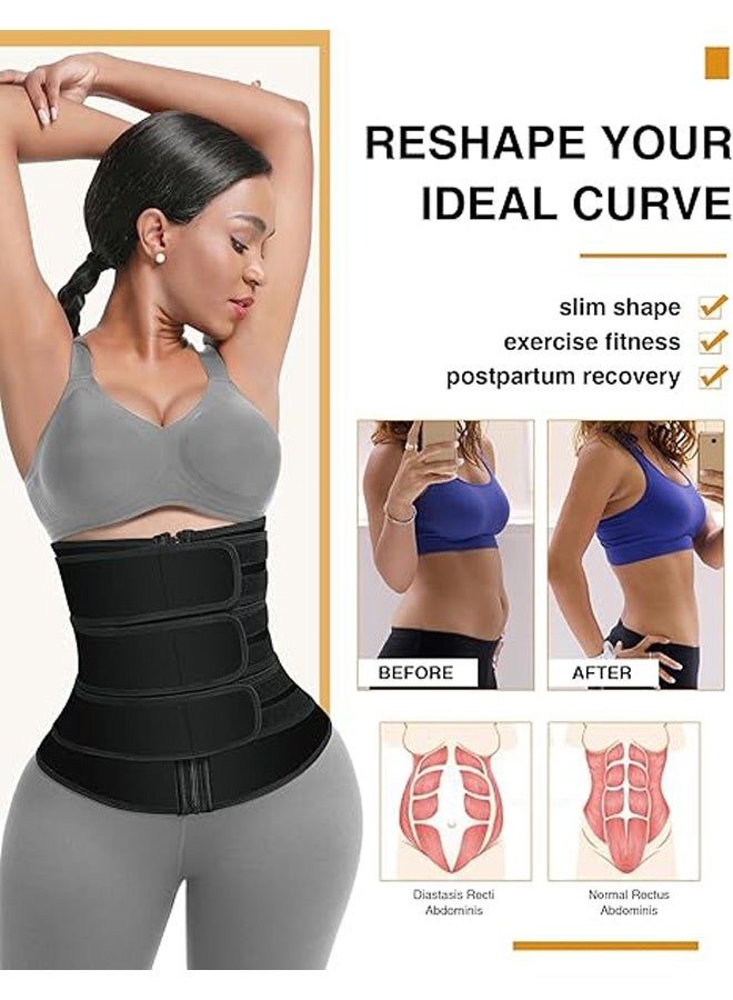 MXN Waist Trainer, Adjustable Waist Trainer for Women, Slimming Belt with Belly Sauna Bandage, Waist Slimming Belt Abdomen Shaper Compression Wrap for Men and Women (L) - Image 4