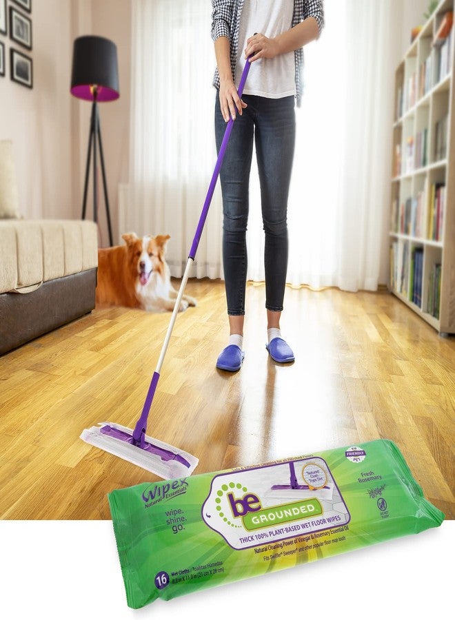 Wipex Wet Floor Wipes - Natural Wet Mop Pads Fit Swiffer Sweeper Mop - Rosemary Essential Oil & Vinegar & Plant-Based Textured Cloth Trap Absorb Dirt, Floor Cleaner Pads, 16 Count (Pack of 3) - Image 4