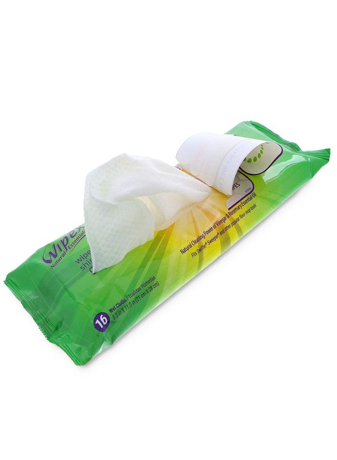 Wipex Wet Floor Wipes - Natural Wet Mop Pads Fit Swiffer Sweeper Mop - Rosemary Essential Oil & Vinegar & Plant-Based Textured Cloth Trap Absorb Dirt, Floor Cleaner Pads, 16 Count (Pack of 3) - Image 2
