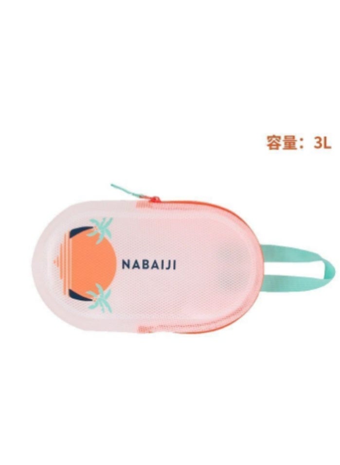 Decathlon NABAIJI 3L Translucent Pink Swimming Storage Pouch with Tropical Pattern