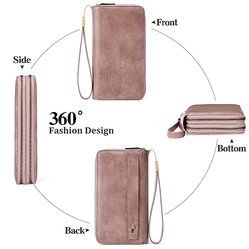 GAEKEAO Wallet for Women Clutch RFID Blocking Leather Wristlet Purse Large Capacity Credit Card Holder with Grip Hand Strap - Image 4