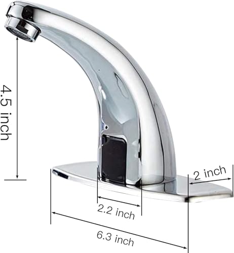 Green Spring Greenspring Touchless Bathroom Sink Faucet, Motion Automatic Sensor Faucet, Hands Free Vanity Faucets with Hole Cover Plate, Modern Commercial with Control Box and Temperature Mixer, Chrome - Image 2