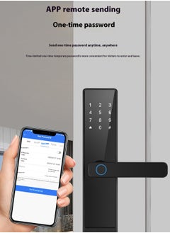 شاربدو قفل الباب الذكي للمنزل، قفل إلكتروني بكلمة مرور عن بعد، قفل ذكي تويا بلوتوث/كلمة المرور/بطاقة التمرير/البوابة (لا يوجد فتح ببصمة الإصبع)  - Image 2