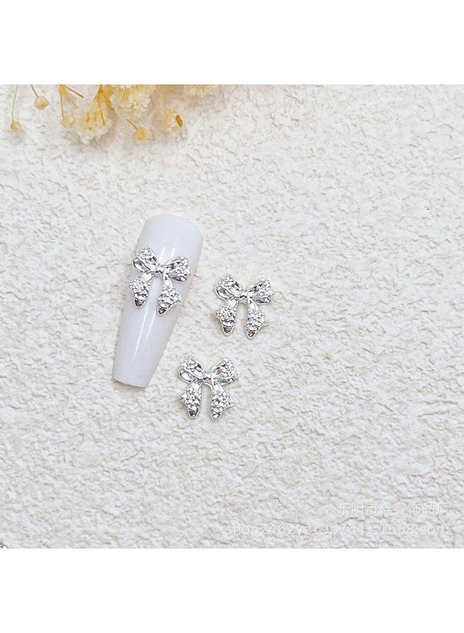 KACHIMOO 40pcs Bow Nail Charms Gold and Silver Nail Charms Bowknots Nail Art Charms Bow Charms for Nails Design - Image 3