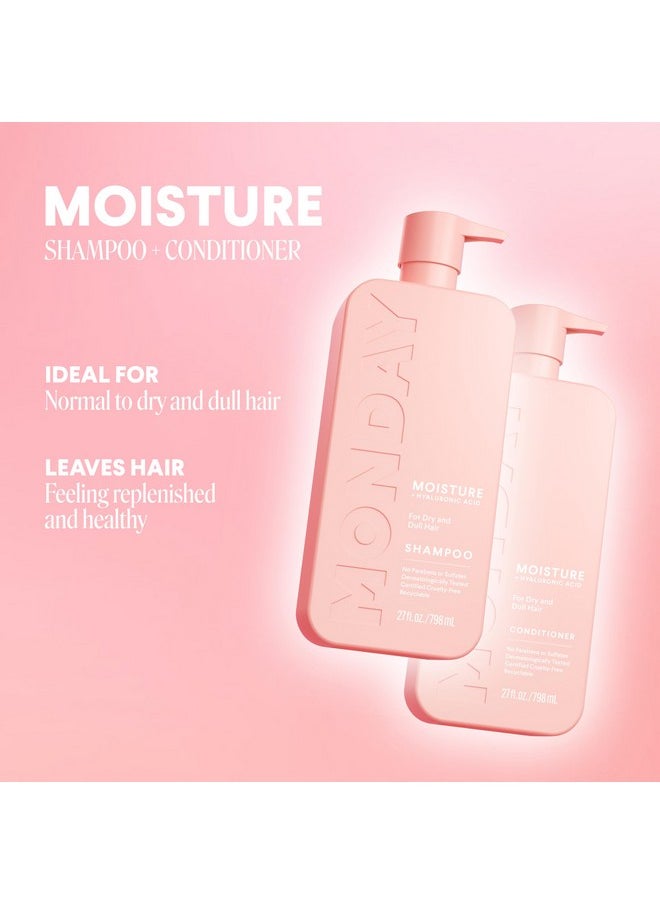 مونداي هير كير - مجموعة شامبو وبلسم مرطب من MONDAY HAIRCARE (عبوة من قطعتين) 27 أونصة لكل منهما، للشعر الجاف والخشن والمجهد والمتطاير والمجعد، مصنوعة من زيت جوز الهند وبروتين الأرز وزبدة الشيا وفيتامين E، زجاجات قابلة لإعادة التدوير بنسبة 100% - Image 1