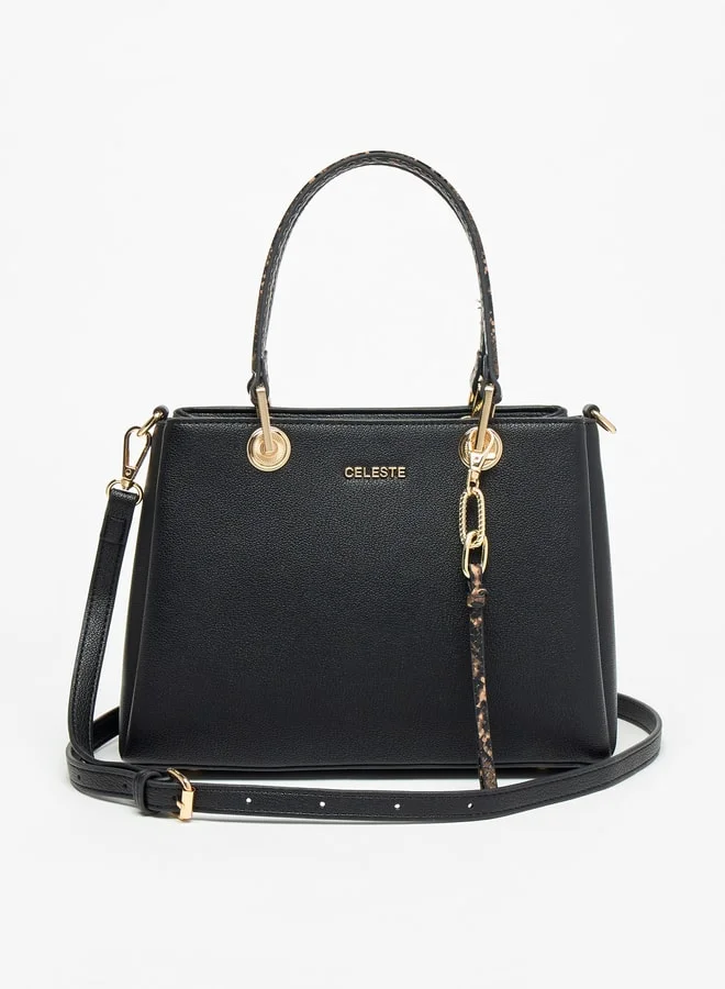 سيليست Women Solid Tote Bag with Detachable Strap and Zip Closure