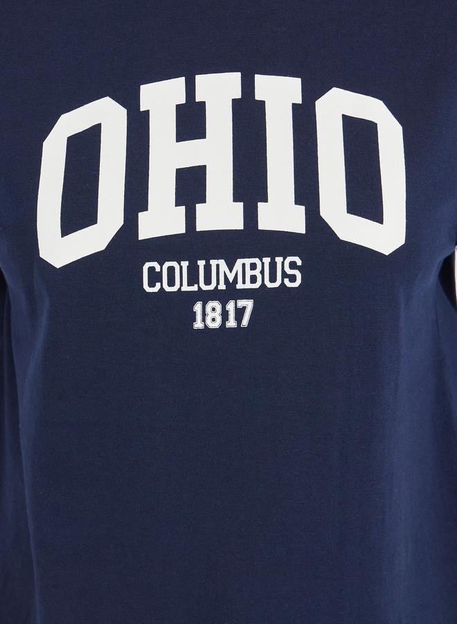 Styli Oversized Color Block Ohio Slogan T-Shirt with Dropped Shoulder - Image 4