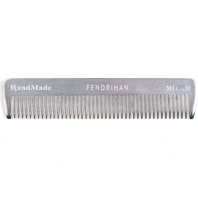 Fendrihan Small 4.6" Sturdy Metal Fine Tooth Barber Pocket Grooming Comb - Image 3