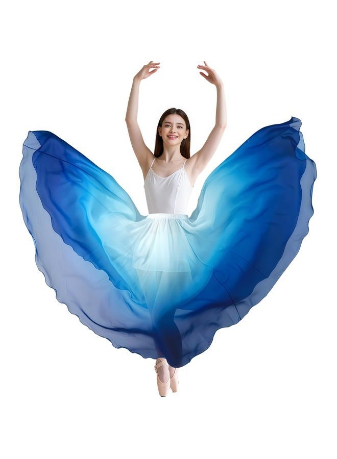 Baisdan Belly Dance Skirt for Women, Dancing Skirt Belly Dancer Outfit, Flowy Long Gypsy Skirts, Halloween Costume Gift, White Blue, One size - Image 5