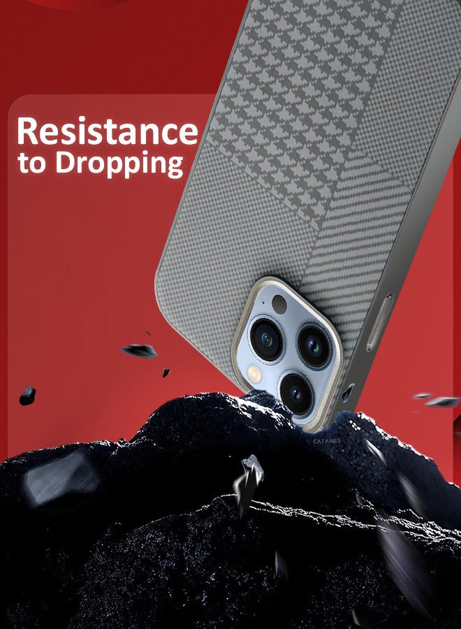 CATANES [for iPhone 13 Pro Max] Case Cover 2024 New Pattern Aramid Carbon Fiber Phone Case Slim & Light Design - Image 2