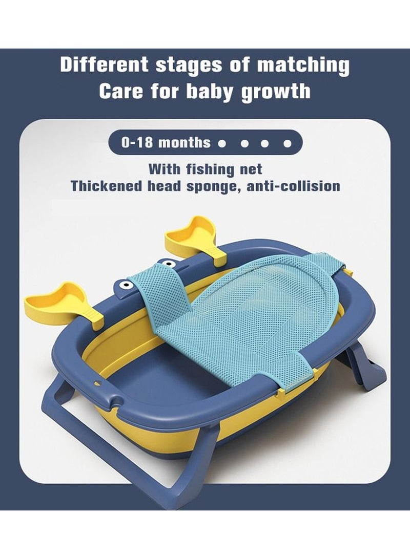 Cute Crab Design Baby Bath Tub Foldable Bathtub + Bathmat Cushion + Temperature Measurement Card*1 + Duckling Toys *2 + Ocean Balls *4