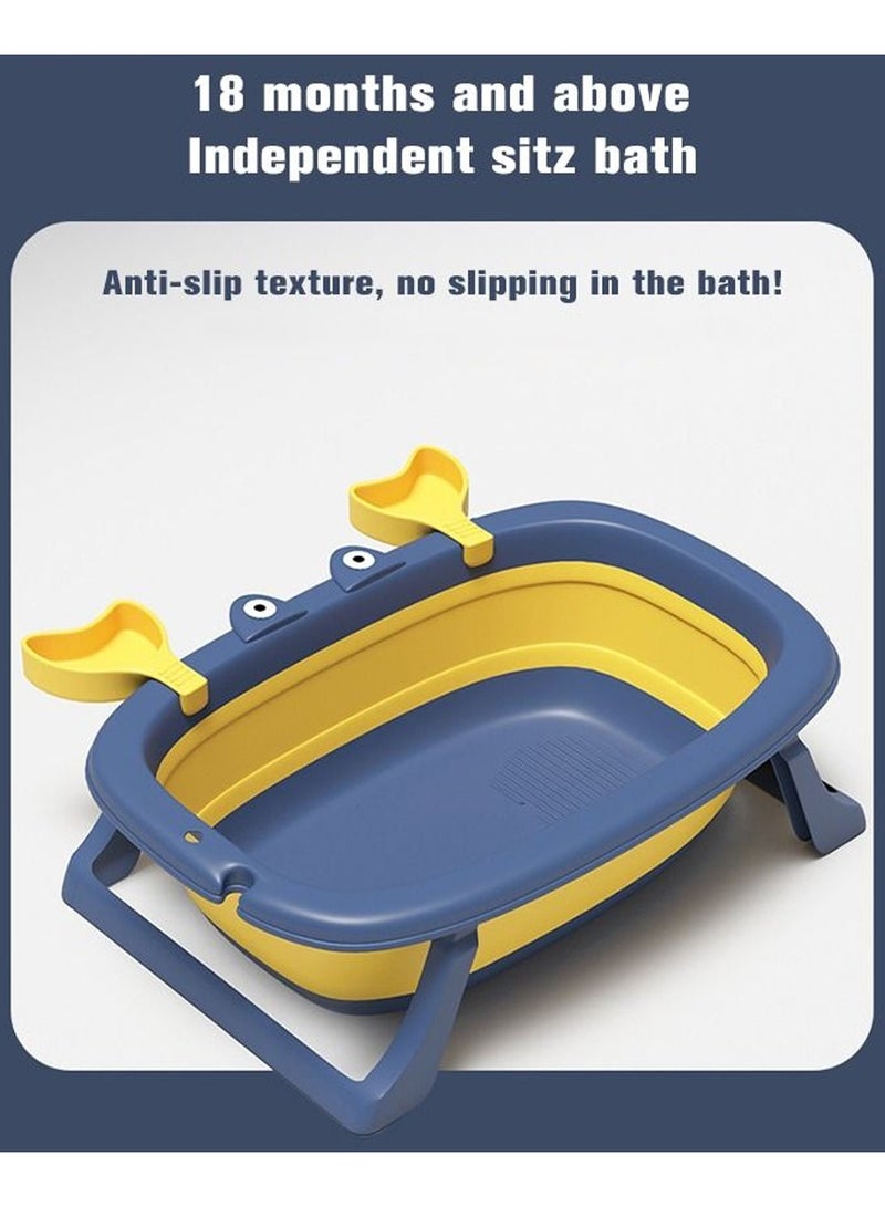 Cute Crab Design Baby Bath Tub Foldable Bathtub + Bathmat Cushion + Temperature Measurement Card*1 + Duckling Toys *2 + Ocean Balls *4